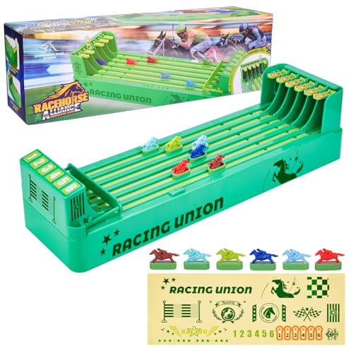 Vibbang Pferderennen Spiel Elektrisch, Tischspiele Pferde Spiele, Horse Racing Game, Pferderennen Brettspiel, Tabletop Spiele für Erwachsene Kinder, für unterhaltsame Spiele für Familienpartys