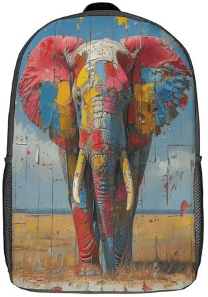 HAAPYILUO Elephants Schulrucksack Mädchen Teenager Schul Rucksack Grundschule Schulranzen Kinder Schultasche Casual Daypacks School Bag 17inch