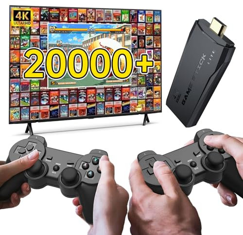 Aotkk Retro Game Console, 20,000+ Retro Games, Game Stick 4k, 68GB TV-Connectable, Wireless