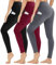 Gayhay 3er Pack Leggings Damen High Waist Sportleggings Blickdicht Sporthose für Sport Yoga Gym(Schwarz/Weinrot/Dunkelgrau-T,S-M)