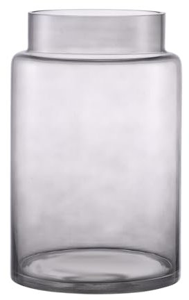 PORPAN Jarrón grande de vidrio, jarrón de cristal negro de 9 pulgadas, jarrones grandes para ramo, jarrones altos de boca ancha para flores, hogar, boda, sala de estar, decoración de oficina