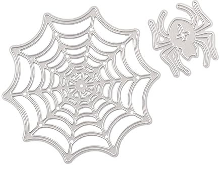 Lurrose Stanzschablone Halloween Spinnennetz aus Kohlenstoffstahl, Silber