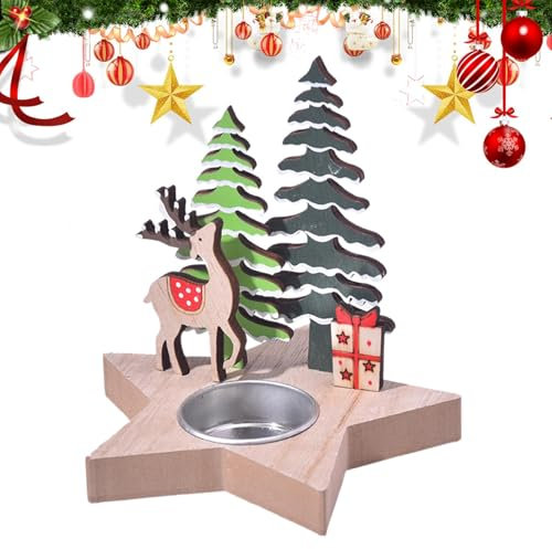 Weihnachtskerzenhalter aus, Weihnachtskerzenhalter, Weihnachtsbaumkerzen-Teelichthalter, Weihnachts-Kerzenständer aus für den Schreibtisch, für das Arbeitszimmer und das Wohnzimmer