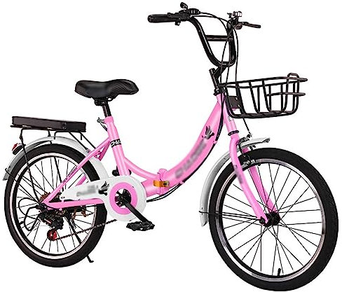 QXIWAOE Faltrad Faltbares Fahrrad mit 6 Gängen 20-Zoll-Mountainbike aus Kohlenstoffstahl Citybike Pendlerrad für Männer und Frauen