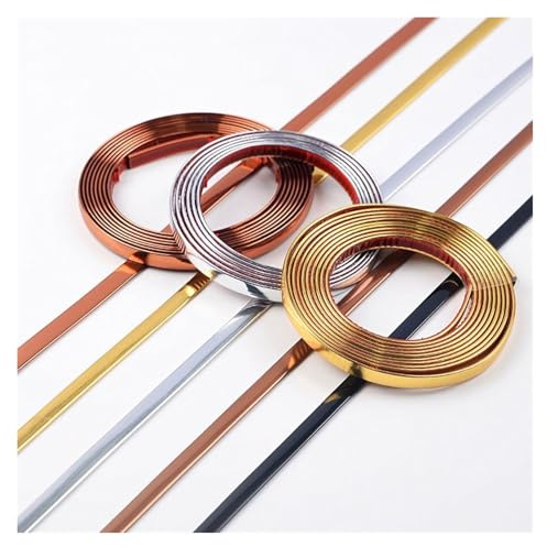 Selbstklebende Zierleiste, selbstklebender Dichtungsstreifen, Zierleiste for Abziehen und Aufkleben, flexible Kantenleiste for Wand, Decke, Boden, Schrank, Fliesen(Brushed Bronze,10mx20mm)