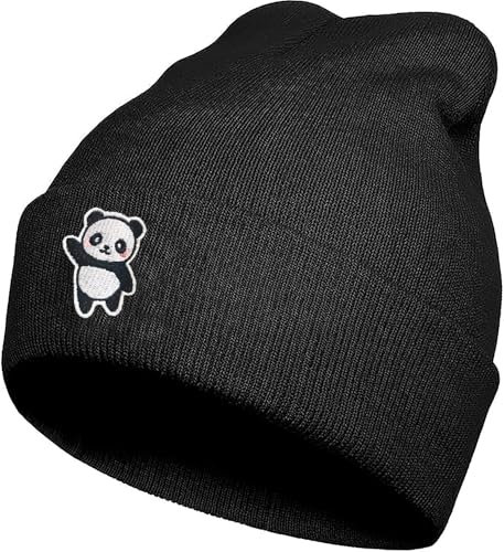 Bestickte Beanie-Mütze für Herren und Damen, Winter, lustige Strickmütze, Zubehör, Geschenke, panda, Einheitsgr��e