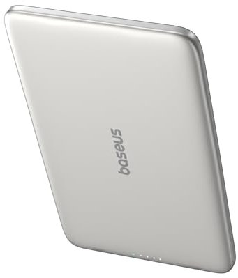 Baseus Magsafe Power Bank Ultra Slim, Ultraleggero Magnetico Power Bank per iPhone 16/15/14, 5000 mAh Power Bank USB-C PD 20W Mini Wireless, Batteria Esterna con Display LED, Colore Titanio