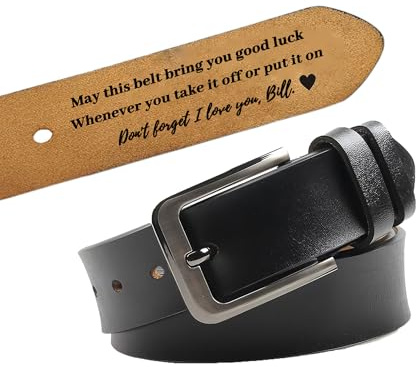 Faletony Personalisierter Gürtel mit Gravur Name Herren Gravur-Leder-Gürtel Ledergürtel Personalisiert Geschenk Für Großvater, Vater, Ehemann, Freund, Geburtstag, Vatertag, Weihnachten
