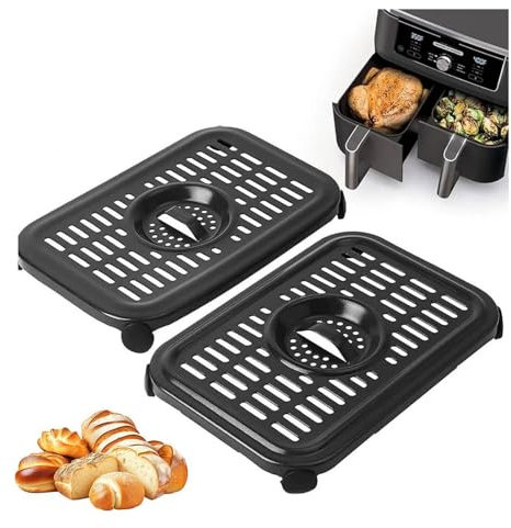 Air Fryer Grill Pan for Air Fryer Accessories, Replacement Air Fryer Crisper Plate Grill Plate Tray Accessories, for Outdoor Picnic BBQ Camping Home, Reusable, Easy To Clean, Dishwasher Safe (2pcs)