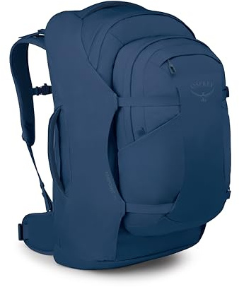 Osprey Farpoint Men's Travel Pack, 70L, Antique Blue | carry on bag, laptop sleeve, personal item, detachable daypack, personal item backpack, Blue color, OS size