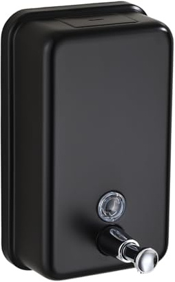 Pro Washroom 1000ml Stainless Steel Soap Dispenser – Heavy-Duty Wall-Mounted Metal Hand Soap Holder for Commercial Kitchens, Bathrooms & Restrooms – Leak-Proof, Easy-Refill, Hygienic Design (Black)