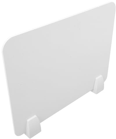 NIYANGLE Spuckschutz Trennwand Schreibtisch Sichtschutzwand Weiß mit Kunststofffuß 156X117cm für Schule und Büro als Prüfungsabtrennung und Hygieneschutz