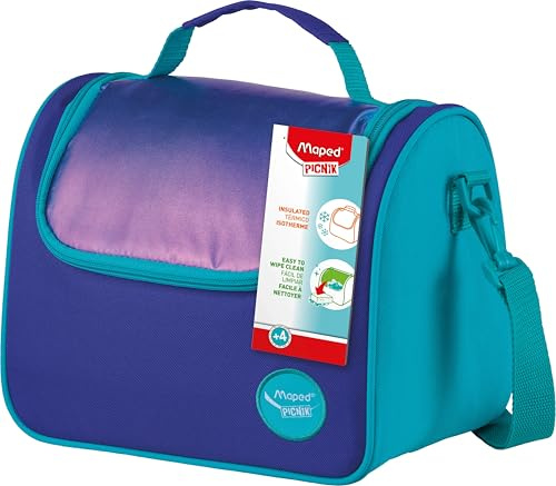 Maped PICNIK ORIGINS KIDS Lunch-Tasche Aqua 6,3 l – isolierte Kühltasche für Kinder & Erwachsene, leicht zu reinigen, mit Schultergurt, ideal für Schule, Picknick & Ausflüge