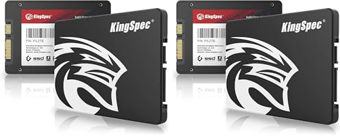 KingSpec 2TB 2.5 SATA III 6Gb/s SSD, Read Speed up to 550MB/s, 3D NAND Flash Internal Solid State Drive for Desktop & Laptop (Pack of 2)