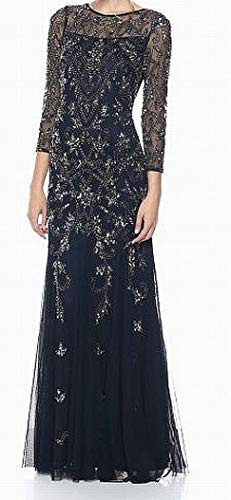 Adrianna Papell Women's Long Sleeve Bead Dress Dress (Pack of 1)