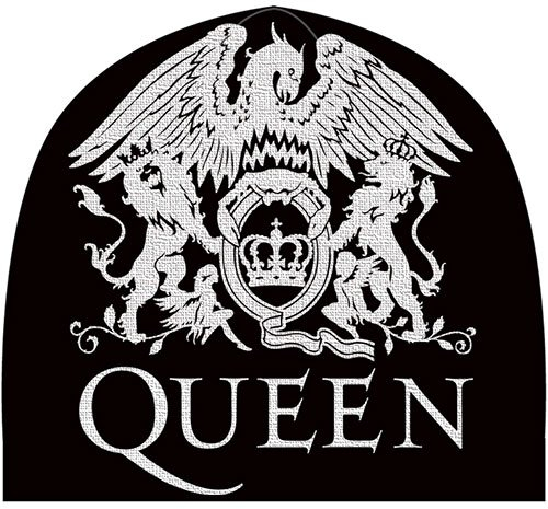 Queen Herren-Beanie-Logo, offizielles Wappen, Schwarz, grün, One Size