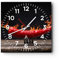 Modern Wanduhr Chili Paprika Bio Landwirtschaft 40x40cm Quadrat Groß Wand Uhr Glas Analog Zimmeruhren Küche Büro Wohnzimmer Glasuhr Wall Clock Dekoration Design Wanddekoration Küchenuhr C4AC40x40-3193