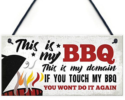 Red Ocean My BBQ Novelty Hanging Garden Sign SummerHouse Bar Man Cave Shed Plaque Gift For Him