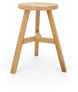 Anton Doll Holzmanufaktur ®, Hocker Lia, Naturprodukt 100%, handgefertigter Sitzhocker aus massiver Eiche - Eichenholz, Hochwertiger Nachttisch, Beistelltisch (Eiche Honigoptik)