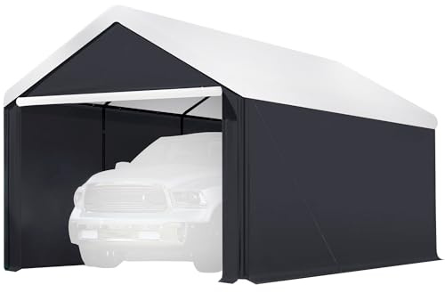Caravan Canopy Domain 10 x 20 Ft Car Tent Sidewalls for Carport, Black