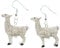 Miniblings Alpaka Alpacca Ohrringe Lama Wolle Keramik 30mm Peru Kinderohrringe - Handmade Modeschmuck I Ohrhänger Ohrschmuck versilbert