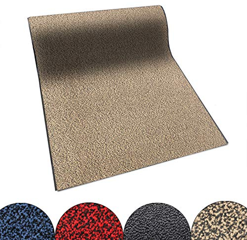 KARAT Schmutzfangmatte Sky - Türmatte mit meliertem Flor für den Eingangsbereich (120x800 cm, Beige)