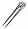 Pic à Cheveux en Bois Pique Ethnique Picot Chignon Wooden Hair Pin Stick baguette peint noir et blanc