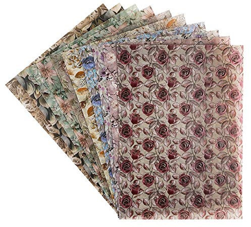 Ideen mit Herz Dekorpapier | Motiv-Transparentpapiere Deluxe | geprägt | farbig | Spotlack-veredelt | DIN A4 | 150g/m² | 10 Bogen | Bastelpapier mit Muster (Kondolenz)