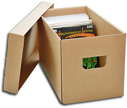 Caja de cartón para Guardar 100 a 150 Discos de Vinilo Singles 7 Y EP (Los Discos Pequeños) / Ref.2030