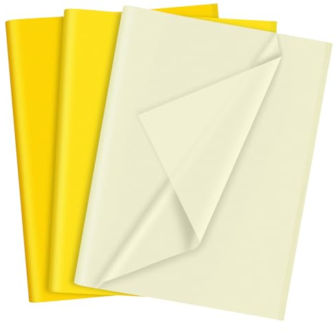 PLULON 60 Blatt Sonnenblume Geburtstagsfeier Gelbes Seidenpapier, Geschenkpapier für DIY Geschenkverpackung Geburtstag Ostern Hochzeit Urlaub Papier Blume (Gelb)