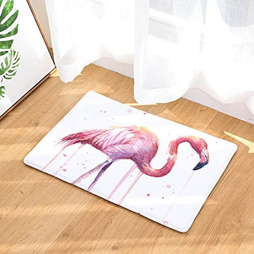 Paillasson Motif Flamant Rose Paillasson D'Entrée Décoratif Impression Rectangle Tapis pour Salon Tapis De Cuisine Antidérapant Décor À La Maison
