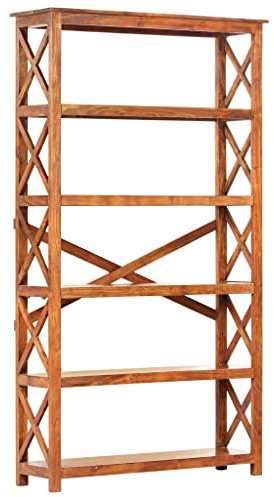 (Blitzlie ferung)Bücherregal, Standregal, Würfelregal, freistehendes Regal, Raumteiler, für Büro, Wohnzimmer, Schlafzimmer, dekorativ Bücherregal 100x30x180 cm Akazie Massivholz Palisander-Finish