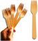Disposable Forks, Happy Cutlery Cheese Forks, Disposable Wooden Cutlery, Eco- Friendly Tableware, Fondue Forks, Wooden Dinner Forks (100 Pieces)