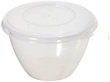 Vision4ever 1x Pudding Bowl Basin with Lid Plastic Bowl Microwave Storage (2 L)