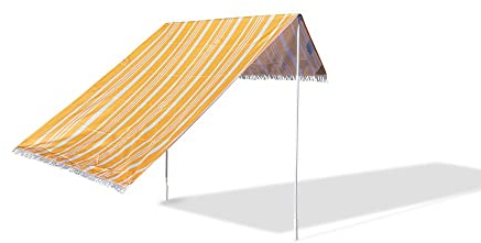 WESTMANN Sonnensegel für Strand & Outdoor | 148x220 cm Gelb | Pop-up Strandzelt Set mit Befestigungsheringen | Strandmuschel inkl. UV Schutz