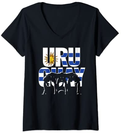Damen Uruguay Rugby Union Trikot 2019 Fans Trikot uruguayischer Unterstützer T-Shirt mit V-Ausschnitt