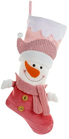 Personalisiert 3D Handgefertigt Nikolausstiefel 21-Weihnachtssocken, rosa Weihnachtsstrümpfe, Kamin, zum Aufhängen, Süßigkeiten, Geschenk, Socken, Weihnachtsstrümpfe Personalisiert Nikolausstrumpf