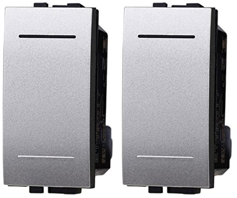 2 Pezzi Pulsante Compatibile Con Bticino Living Light (Grigio)