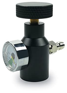 SZRKRLA Paintball CO2 Tankadapter Druckluft Tankstelle Fernschalter ASA Adapter mit 3000psi Messgerät schwarz