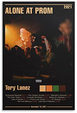 Tory Lanez Alone at Prom 2021 Leinwand-Poster, Schlafzimmerdekoration, Landschaft, Büro, Valentinstag, Geburtstagsgeschenk, ohne Rahmen-Stil, 30 x 45 cm