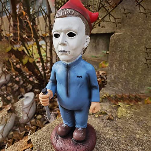 nezababycos Horrorfilm-Gartenzwerge, Dekoration, Outdoor-Statue, Albtraum, Michael Myers, Figuren, Halloween, gruselige Killer-Skulpturen für drinnen und draußen, Rasen, Terrasse, Hof, Dekoration