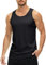MAGCOMSEN Herren Tank T-Shirt Atmungsaktiv Muskelshirt Ärmelloses Outdoor Funktionsshirt Männer Gym Workout Tanktops Quick Dry Bodybuilding Shirts Schwarz L