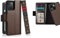 Twelve South BookBook für iPhone 15 Plus, MagSafe-kompatible Echtleder-Brieftaschen-Schutzhülle mit Display-Ständer und Abnehmbarer Stand-Alone-Leder-Akzent-Hülle, Braun