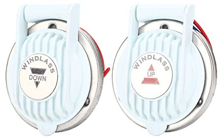 interruptor industrial Interruptor de pie de ancla, blanco DC 12V/24V Interruptor de pie de molinete Fácil operación de botón for cabrestante for barco