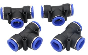 Lot de 4 raccords en T pneumatiques IQS 16 mm pour air comprimé
