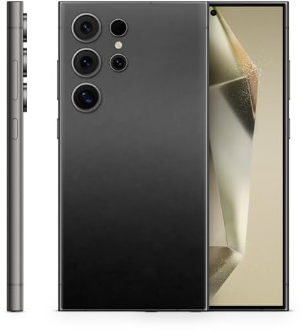 TF Skins Skin passend für Samsung Galaxy S24, S24 Plus, S24 Ultra. Aufkleber für die Rückseite zum Schutz. Kompatibel mit Fast Allen Cases (Matt Schwarz, Galaxy S24 Ultra)