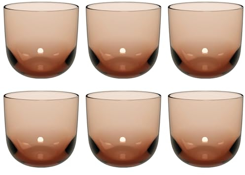 Villeroy & Boch Like Clay Wasserglas Set 6 teilig, Farbglas braun, Füllmenge 280 ml