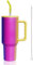 ZEAKKCEE 40oz Tumbler Flask with Straw Lid Handle, Stainless Steel Insulated Water Cup, Large Capacity Travel Mug Keep Cool for Tea Coffee, Best Gift for Women Her (Carnival)