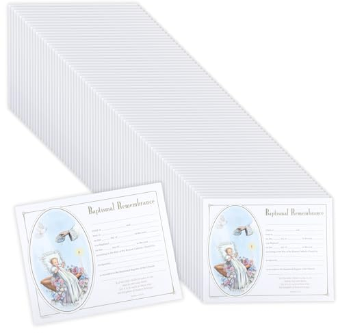 Elegante Taufzertifikat – Premium-Karton, vollfarbiger Druck, ideal für religiöse Veranstaltungen, 25,4 x 20,3 cm Größe