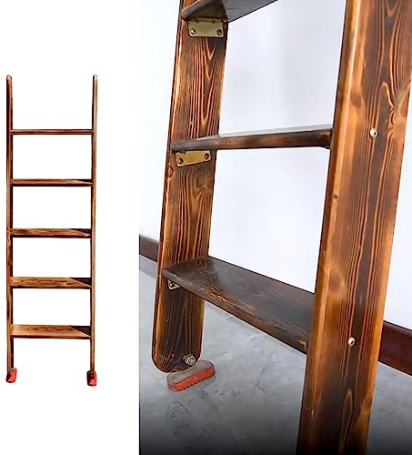 KAZUP Scaletta per Letto a Castello Doppia, Scaletta per Salire a Castello per Scala per Mansarda Camper, Scaletta Laterale per Letto retrò con Piedini Antiscivolo e Ganci in Metallo, Carico Massi